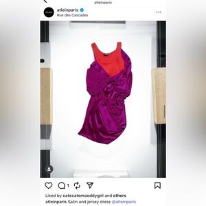 Atlein satin and jersey dress size FR 32